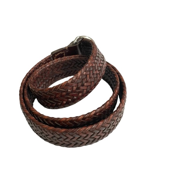 Vintage Brown Leather Braided Belt - Boho Style, Adjustable, Unisex - Picture 3 of 12